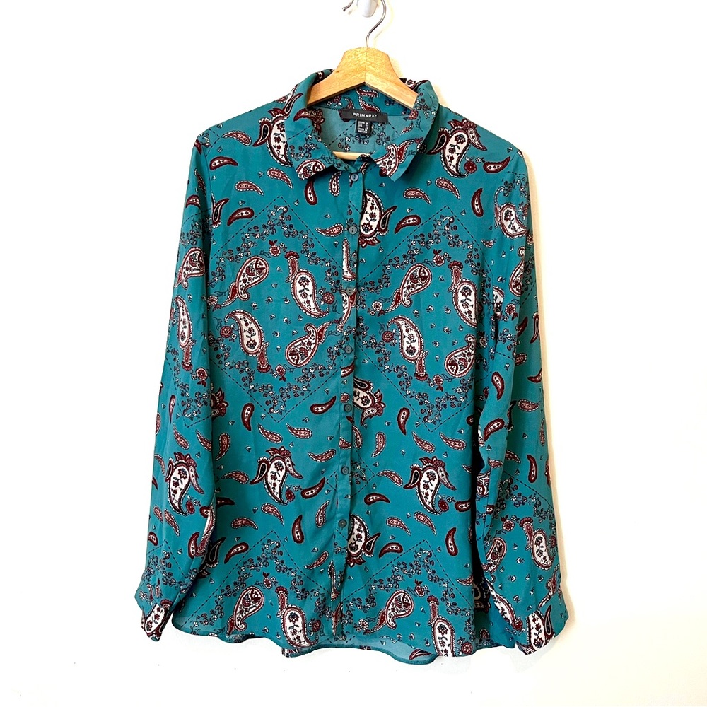 Paisley button-down blouse